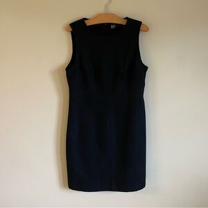 Vintage GAP Wool Sheath Midi Dress Sleeveless Size 10 Black 90s Y2K